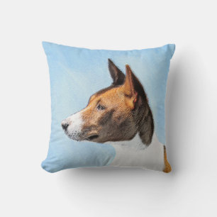 Basenji Painting - Cute Original Art Cushion