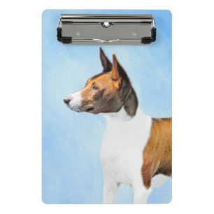 Basenji Painting - Cute Original Art Mini Clipboard