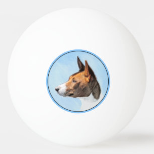 Basenji Painting - Cute Original Art Ping Pong Ball