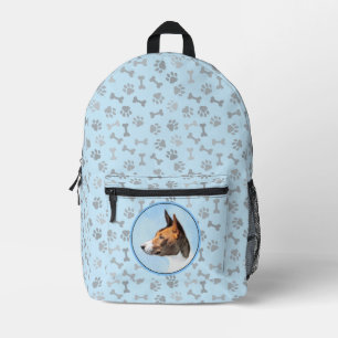 Basenji Painting - Cute Original Art Printed Backpack