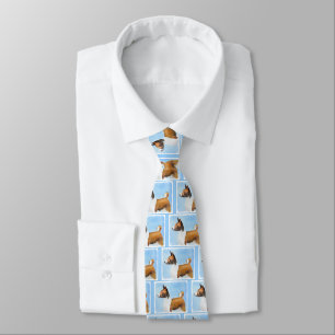 Basenji Painting - Cute Original Art Tie