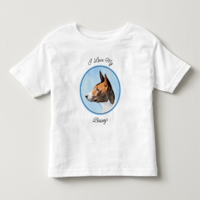 Basenji Painting - Cute Original Art Toddler T-Shirt (Front)