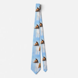 Basenji Painting - Cute Original Dog Art Tie