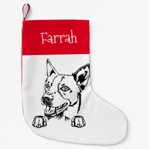 Basenji Personalzied name Small Christmas Stocking