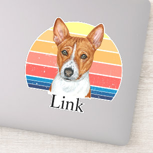 Basenji Retro Sunset Personalised name