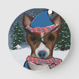 BASENJI ROUND CLOCK
