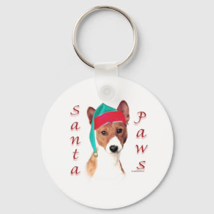 Basenji Santa Paws Key Ring