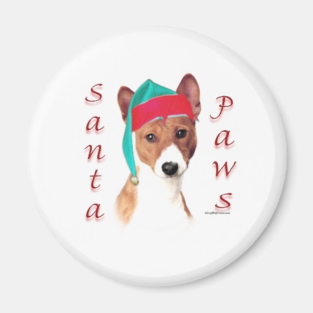 Basenji Santa Paws Magnet (Front)