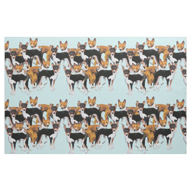 Basenji seamless pattern fabric (Fat Quarter)