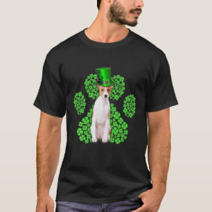 Basenji Shamrock Paw Clovers St Patrick's Day T-Shirt