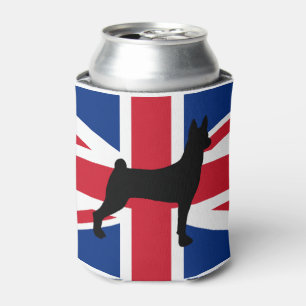 basenji silhouette england United_Kingdom flag.png Can Cooler