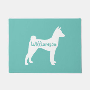 Basenji Silhouette Personalised Welcome Mat