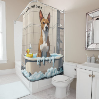Basenji Sloppy Sleepy Cute Funny Shower Curtain