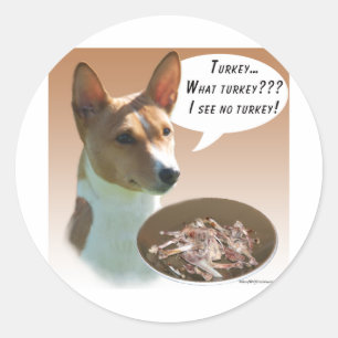 Basenji Turkey Classic Round Sticker