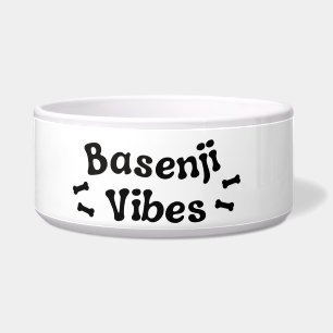 Basenji Vibes Ceramic Dog Bowl