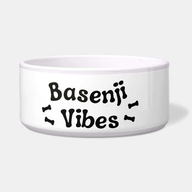 Basenji Vibes Ceramic Dog Bowl (Left)