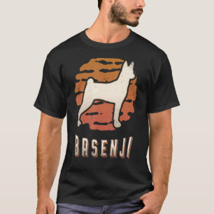 Basenji Vintage Retro Classic Dog Sunset T-Shirt