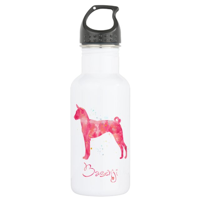 Basenji Watercolor 532 Ml Water Bottle (Front)
