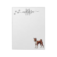 Basenji Watercolor Monogram Personalised