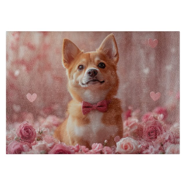 Basenji with Roses - Valentine's Day Cutting Board (Front)