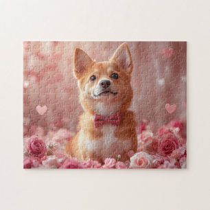 Basenji with Roses - Valentine's Day Jigsaw Puzzle