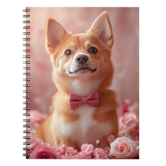 Basenji with Roses - Valentine's Day Notebook (Front)