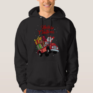 Basenji With Santa Claus In Red Truck Dog Hoodie