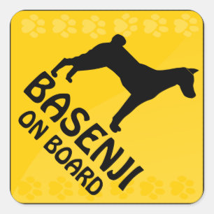 Basenji Xing Square Sticker