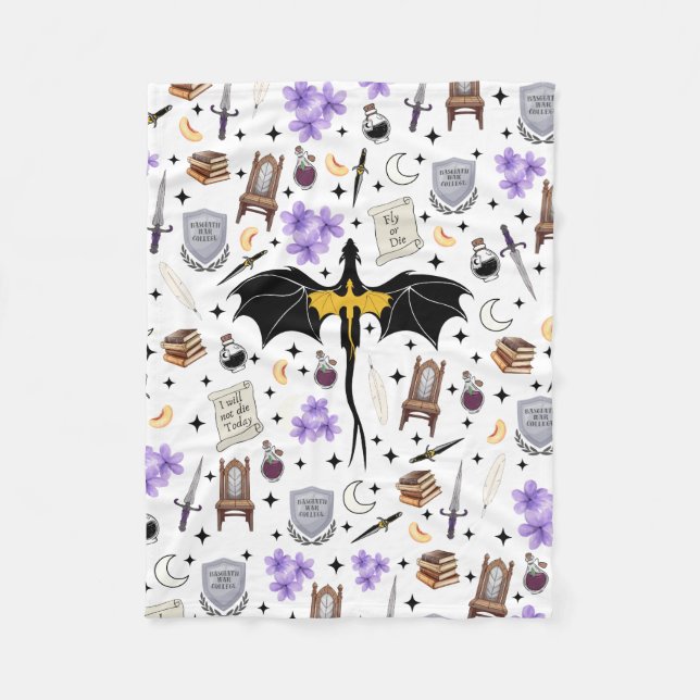 Basgiath War College Dragon Bookish Fleece Throw Blanket (Front)