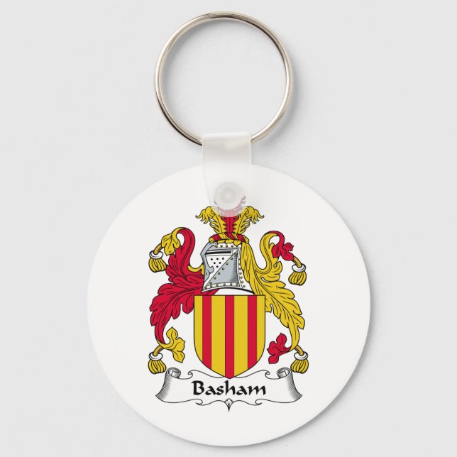 Basham Family Crest Key Ring (Front)