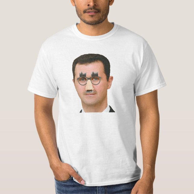 Bashar Al-Assad with Funny Glasses T-Shirt (Front)