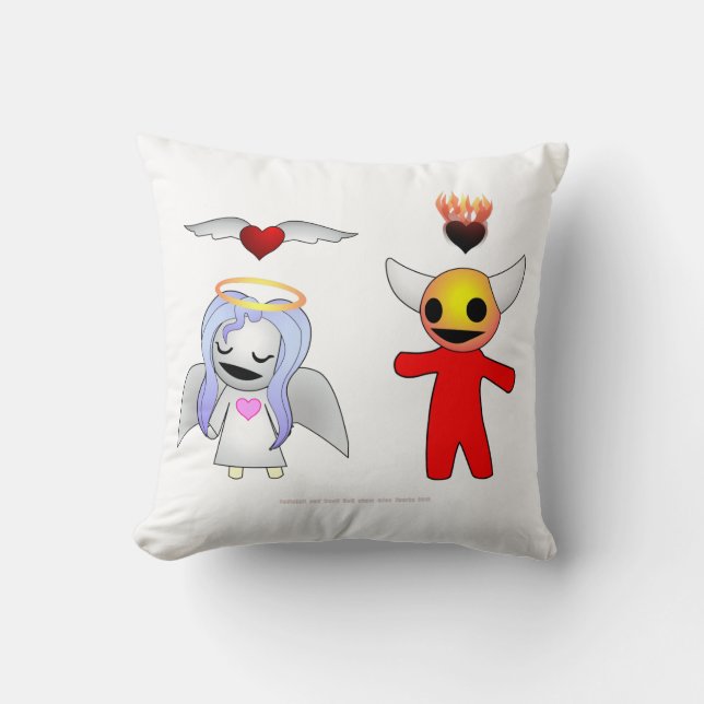 Bashful Candy Angel and Devil Doll Cushion (Front)