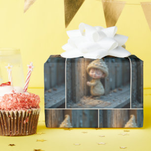 Bashful Munchkin Standing By a Door Wrapping Paper