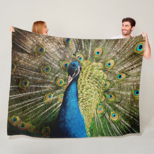 Bashful Peacock Fleece Blanket
