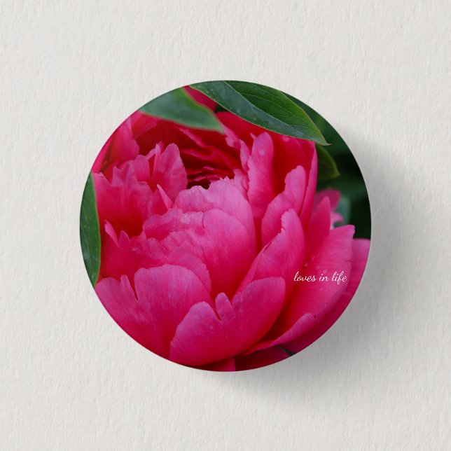Bashful Pink Peony 3 Cm Round Badge (Front)