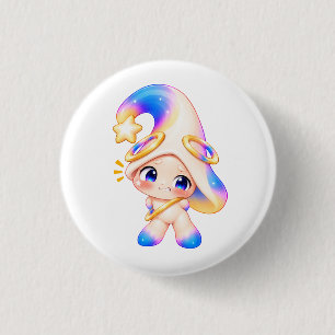 Bashful Shy Pastel Button - Cute Flustered Pin