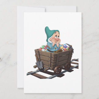 Bashful Snow White Mining Cart Diamond Art Invitation