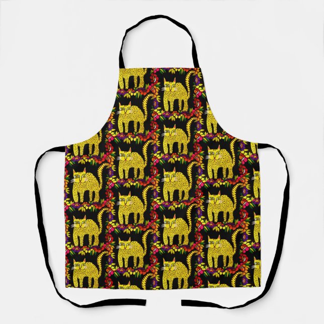 Basi the Cat Pattern Apron (Front)