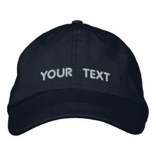 Basic Adjustable Cap Navy Blue Lt Blue Text