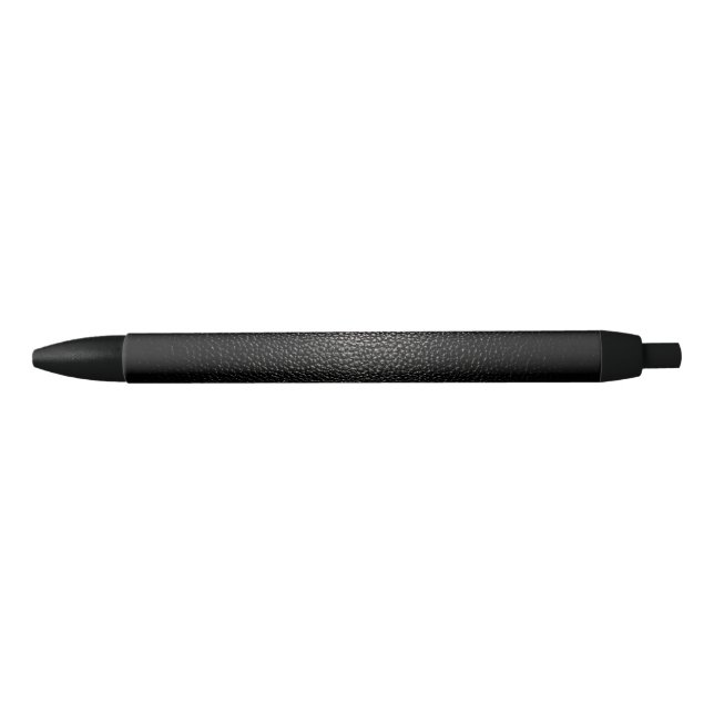 Basic and elegant Black Leather style black pen (Front)
