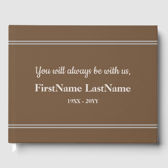 Basic and Elegant Memorial Guest Book (Front)