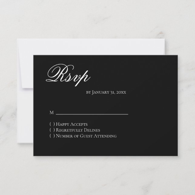 Basic and Elegant RSVP Card (Front)