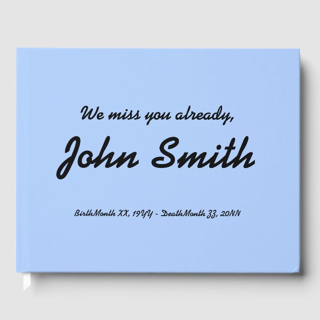 Basic and Elegant Sympathy Guestbook (Front)