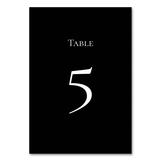 Basic and Elegant Table Number Card (Front)