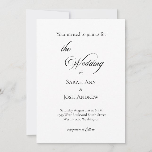 Basic and Elegant Wedding Invitation (Front)