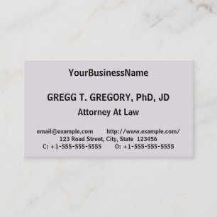 Basic and Humble Legal Professional Business Card