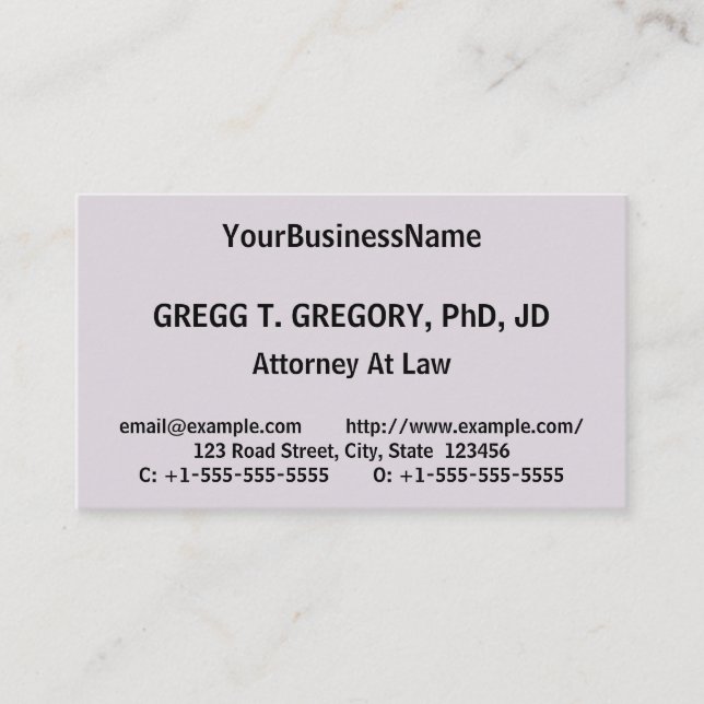 Basic and Humble Legal Professional Business Card (Front)