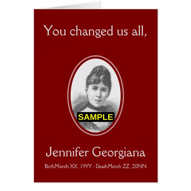 Basic and Personalised Remembrance Card (Front)