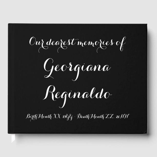 Basic and Simple Condolences Guestbook (Front)