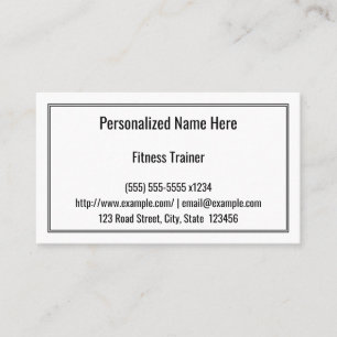 Basic and Simple Fitness Trainer Business Card